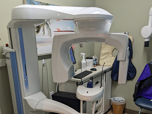 3 D cone beam scanner in dental treatment room